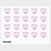 Roze Polka Dots Bruiloft Y190 Hart Sticker (Vel)