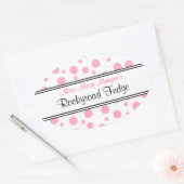 Roze Polka Dots-Business Logo Ovale Sticker (Envelop)