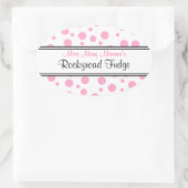 Roze Polka Dots-Business Logo Ovale Sticker (Tas)