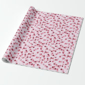 Roze Polka Dots Confetti Feestelijk Patroon Cadeaupapier (Uitgerold)