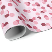 Roze Polka Dots Confetti Feestelijk Patroon Cadeaupapier (Rol Hoek)