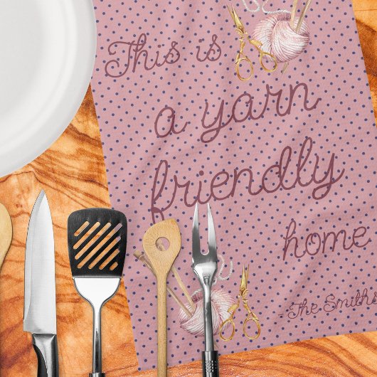 Roze polka dots garen vriendelijk thuis theedoek