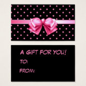 Roze Polka Dots Gift Label Visitekaartjes (Voorkant /achterkant)