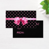 Roze Polka Dots Gift Label Visitekaartjes (Bureau)