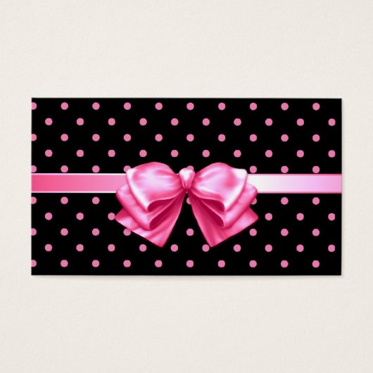Roze Polka Dots Gift Label Visitekaartjes (Voorkant)