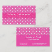 Roze polka dots girly visitekaartje (Voorkant / Achterkant)