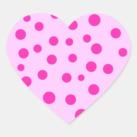 Roze Polka Dots Hart Stickers (Voorkant)