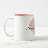 Roze Polka Dots Hart Tweekleurige Koffiemok (Links)