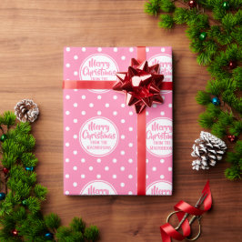 Roze Polka Dots Kerst Wrapping Papier