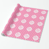 Roze Polka Dots Kerst Wrapping Papier (Uitgerold)