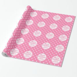 Roze Polka Dots Kerst Wrapping Papier