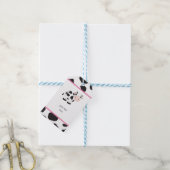 Roze Polka Dots Koe Party Cadeau Labels Cadeaulabel (Met Touw)