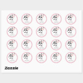 Roze Polka Dots Koe Stickers (Vel)