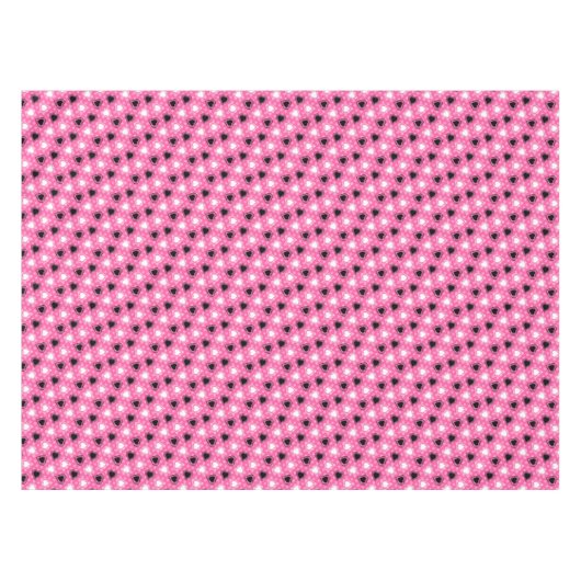 Roze Polka Dots Lace Hearts Tafelkleed (Voorkant (Horizontaal))