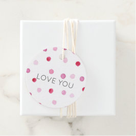 Roze Polka Dots LOVE YOU Sweet Valentijn Fun Gift Bedankjes Labels