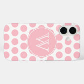 Roze Polka Dots monogrammed Case-Mate iPhone Case (Achterkant (horizontaal))