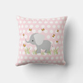 Roze Polka Dots Olifant Kwekerij Kussens (Achterkant)