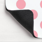 Roze Polka Dots Patroon op Wit Meisje Muismat (Hoek)