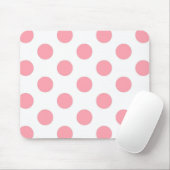 Roze Polka Dots Patroon op Wit Meisje Muismat (Met muis)
