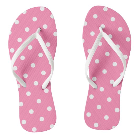 Roze Polka Dots Teenslippers (Voetbed)