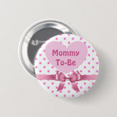 Roze Polka Dotted Mama om Baby shower Button te zi (Voorkant /achterkant)