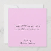 Roze Polka Dotty Baby shower Uitnodiging (Achterkant)