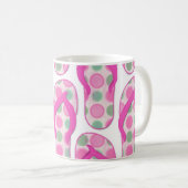 Roze polka gestippeld flip flop design koffiemok (Voorkant rechts)