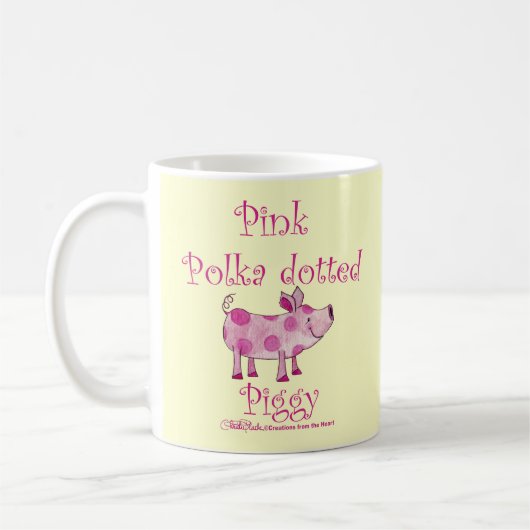 Roze Polka gestippeld Piggy Koffiemok (Links)