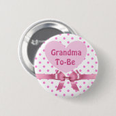 Roze Polka Gevlekte Oma om Baby shower Button te z (Voorkant /achterkant)