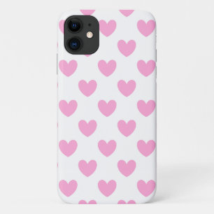 Roze polka-harten op wit Case-Mate iPhone case