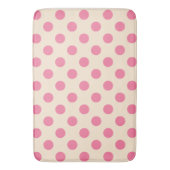 Roze polka-punten op crème badmat (Voorkant Verticaal)