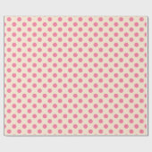 Roze polka-punten op crème cadeaupapier (Vlak)