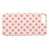 Roze polka-punten op crème Case-Mate iPhone case (Achterkant (Horizontaal))