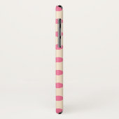 Roze polka-punten op crème Case-Mate iPhone case (Achterkant/links)