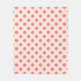 Roze polka-punten op crème fleece deken