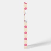 Roze polka-punten op crème iPhone hoesje (Linkerkant)