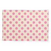 Roze polka-punten op crème kussensloop (Achterkant)