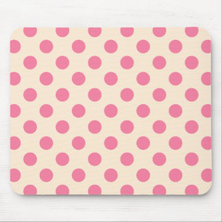 Roze polka-punten op crème muismat