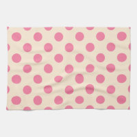Roze polka-punten op crème