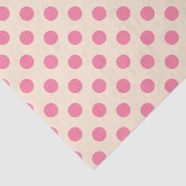 Roze polka-punten op crème tissuepapier (Detail)