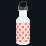 Roze polka-punten op crème waterfles<br><div class="desc">Roze polka-punten op crème</div>