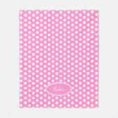 Roze polka stip aangepaste naam bord deken (Voorkant)