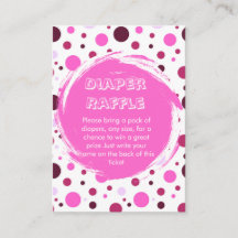 Roze polka stip Baby Shower luier tombola ticket