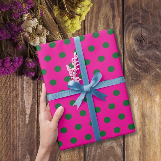 roze polka stip cadeaupapier