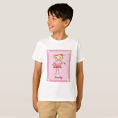 roze polka stip t-shirt (Voorkant volledig)