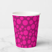 Roze polka stippapier bord papieren bekers (Achterkant)