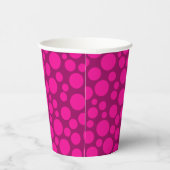 Roze polka stippapier bord papieren bekers (Rechts)