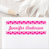 roze polka stippen - aangepaste naamlabels etiket (Insitu)