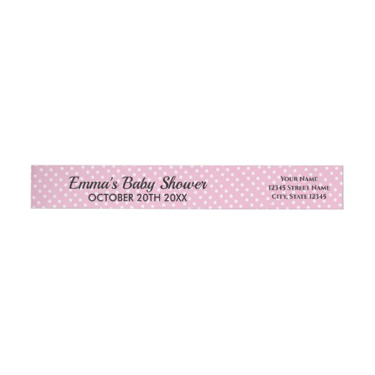 Roze polka stippen baby shower aangepast retouradr (Individueel)
