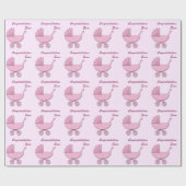roze polka stippen cadeaupapier (Vlak)